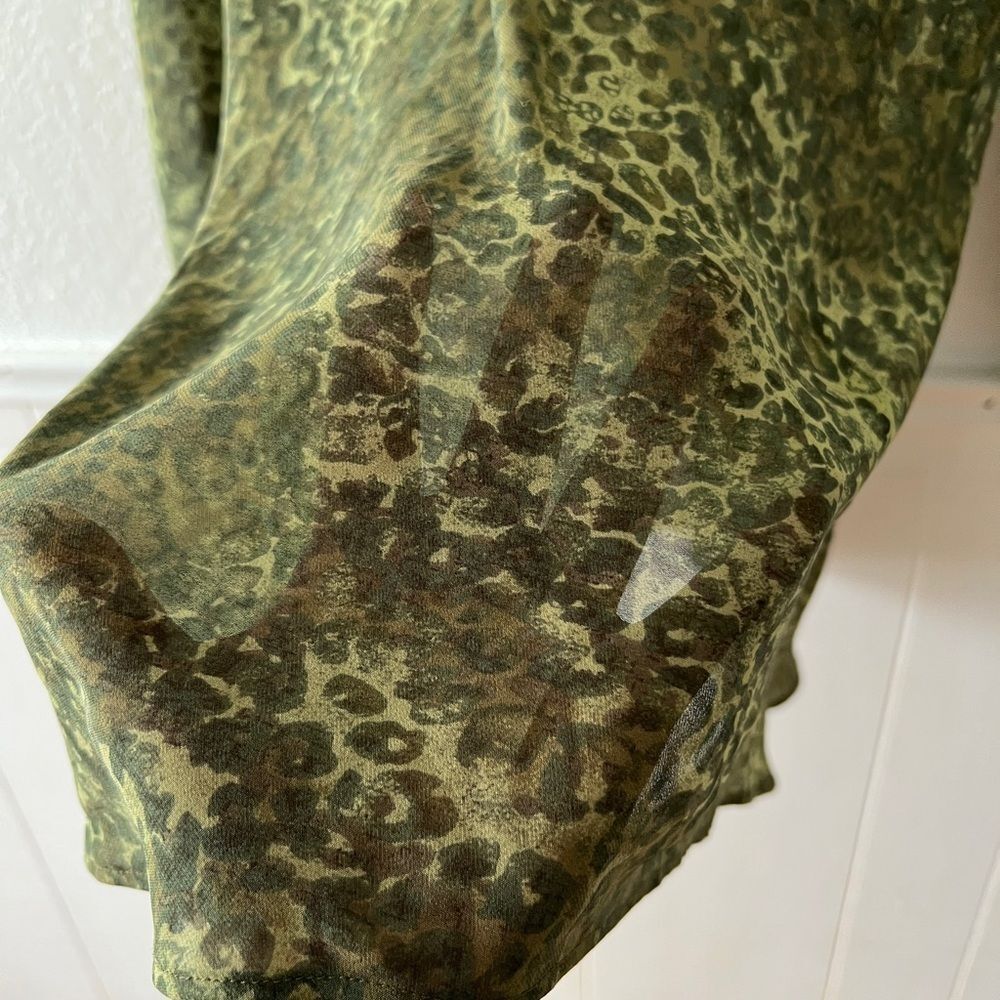 Vintage Victorias Secret olive green semi sheer Y2K mini dress dolly L - Picture 6 of 12